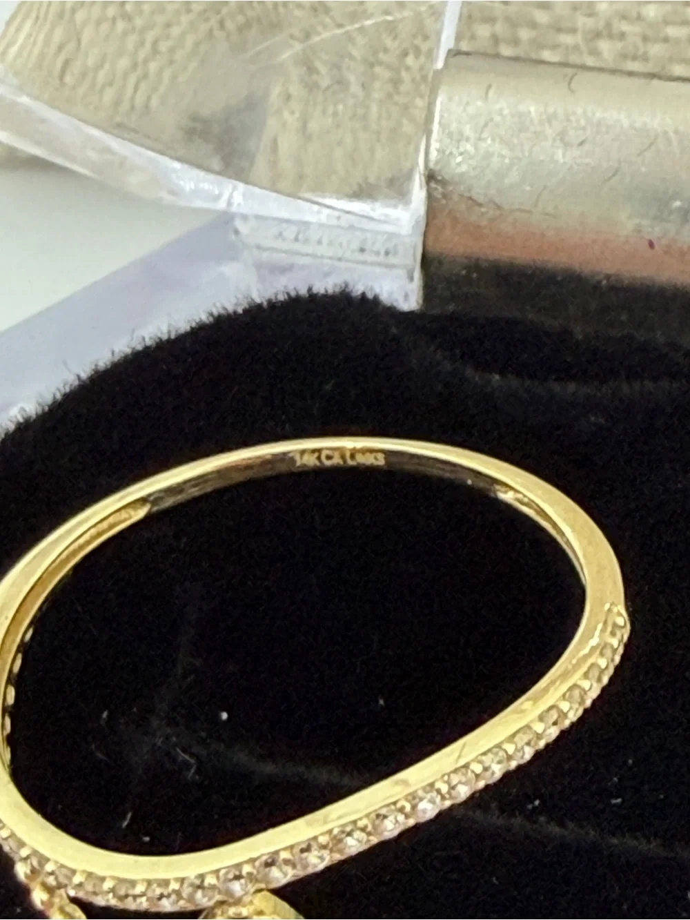 ✨ 14K Solid Gold CZ Dainty Ring – Size 8